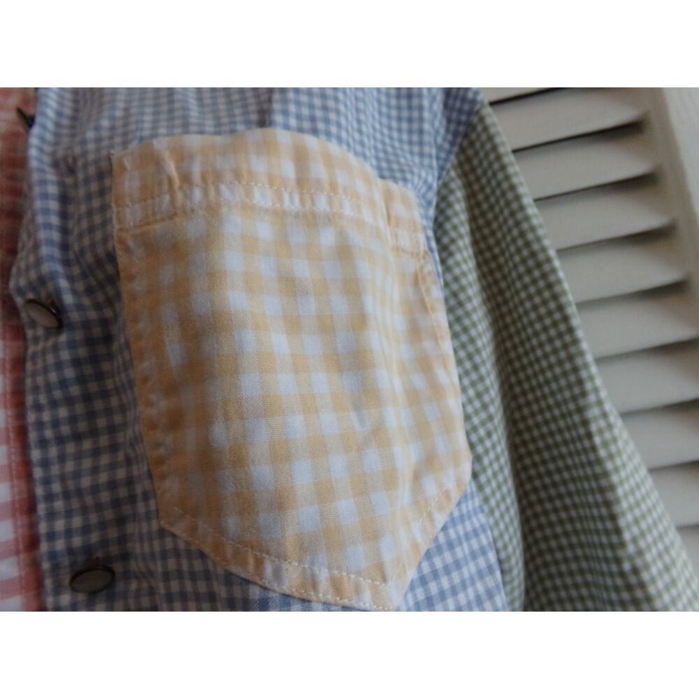 Vintage 70s Lizwear multi pattern blouse M See description Oversized - Picture 4 of 9